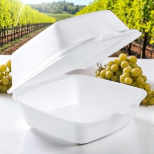 50HT1-Dart  Foam Sandwich Hinged Containers  5" Medium 5 1/8 x 5 3/8 x 2 7/8 (500 CT )