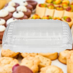 C89PST1-Dart  ClearSeal Hinged Container Shallow Medium, Clear, 8.3x8.3x2, 1-Comp