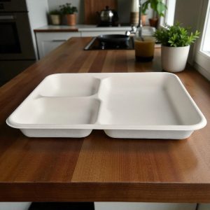 BIO-10" REC PLATE 10" 3 COM RECTANGLE BIO PLATE 500/CS