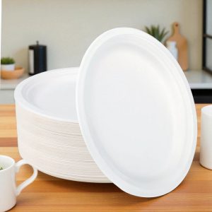 BIO - 12" OVAL PLATE 500/CS 12.5X10.5 OVAL BAGGASSE PLATTER 500/CS