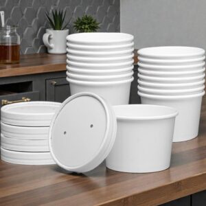 Empress  Paper Food / Soup Container Bulk 8 oz White 500/ cs